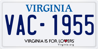 VA license plate VAC1955