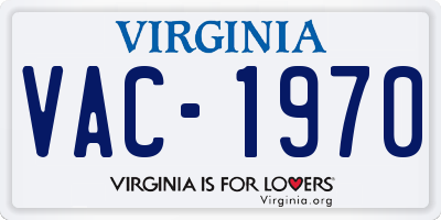VA license plate VAC1970