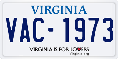 VA license plate VAC1973