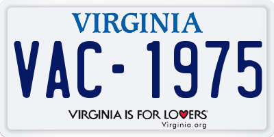 VA license plate VAC1975