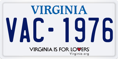 VA license plate VAC1976