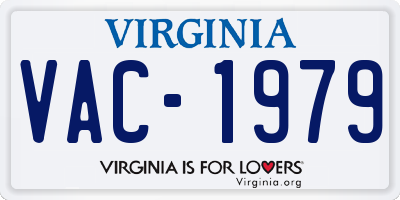 VA license plate VAC1979