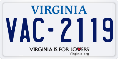 VA license plate VAC2119