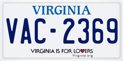 VA license plate VAC2369