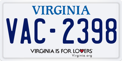 VA license plate VAC2398