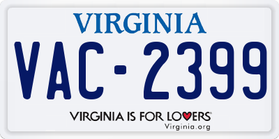 VA license plate VAC2399