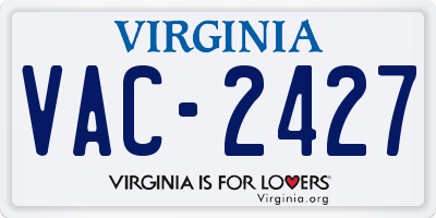 VA license plate VAC2427