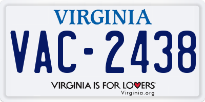 VA license plate VAC2438