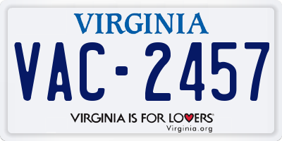 VA license plate VAC2457