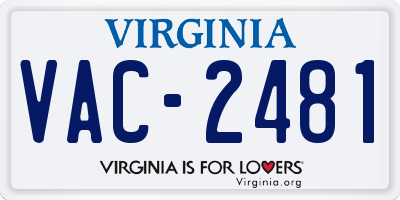 VA license plate VAC2481