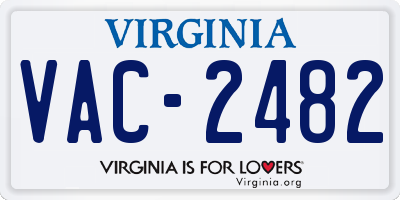 VA license plate VAC2482
