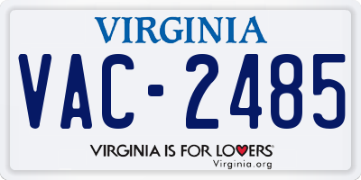 VA license plate VAC2485