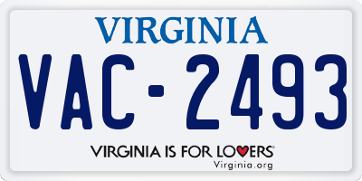 VA license plate VAC2493