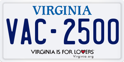 VA license plate VAC2500
