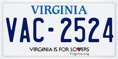 VA license plate VAC2524