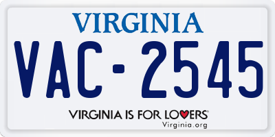 VA license plate VAC2545