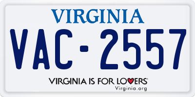 VA license plate VAC2557