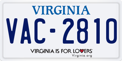 VA license plate VAC2810
