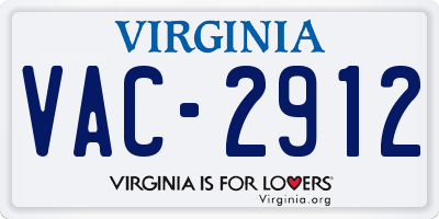 VA license plate VAC2912