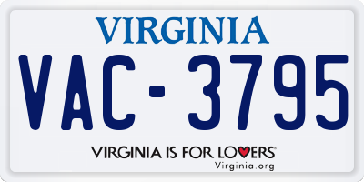 VA license plate VAC3795