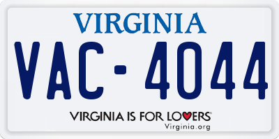 VA license plate VAC4044