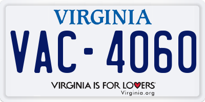 VA license plate VAC4060