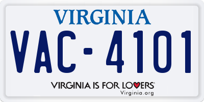 VA license plate VAC4101