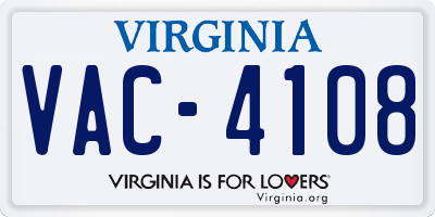 VA license plate VAC4108