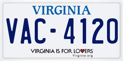 VA license plate VAC4120