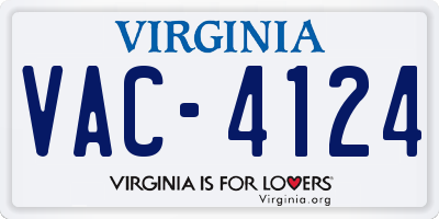 VA license plate VAC4124
