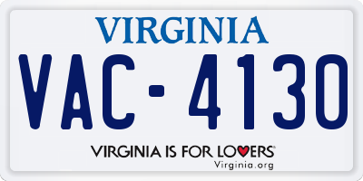 VA license plate VAC4130