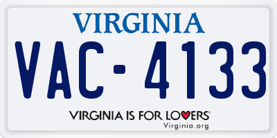 VA license plate VAC4133