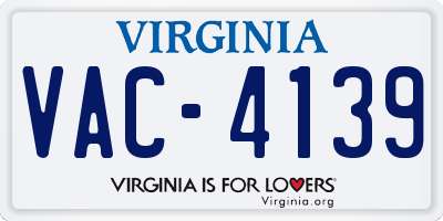 VA license plate VAC4139