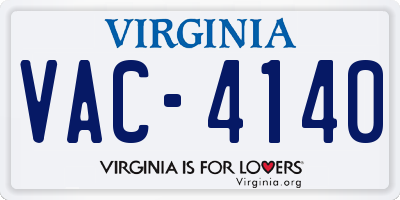 VA license plate VAC4140