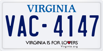 VA license plate VAC4147