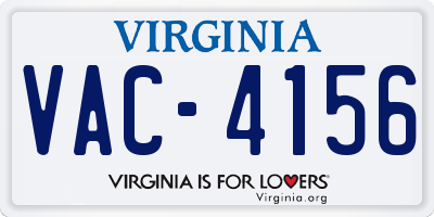 VA license plate VAC4156