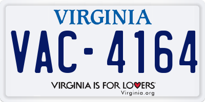 VA license plate VAC4164
