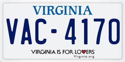 VA license plate VAC4170