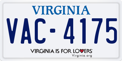VA license plate VAC4175