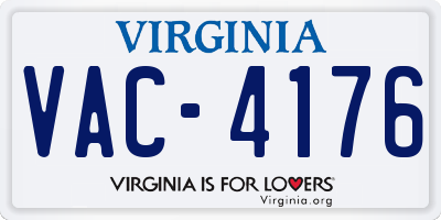 VA license plate VAC4176