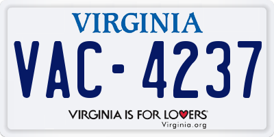 VA license plate VAC4237