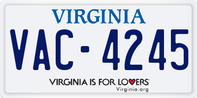 VA license plate VAC4245