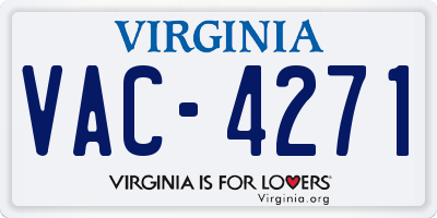 VA license plate VAC4271