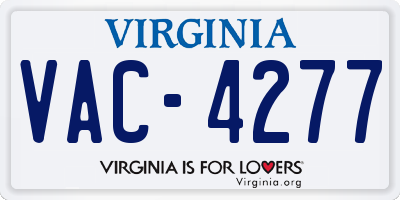 VA license plate VAC4277