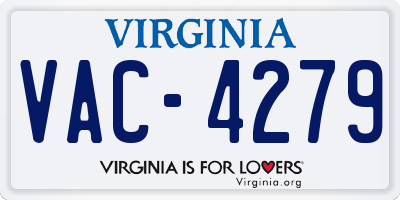 VA license plate VAC4279