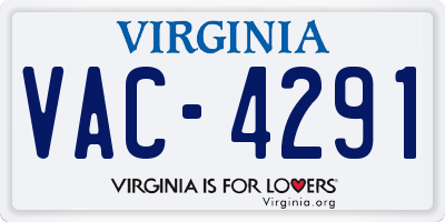 VA license plate VAC4291