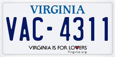VA license plate VAC4311