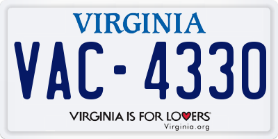 VA license plate VAC4330