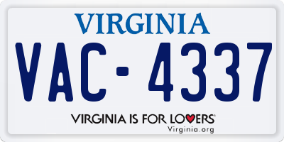 VA license plate VAC4337