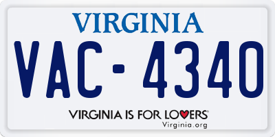VA license plate VAC4340
